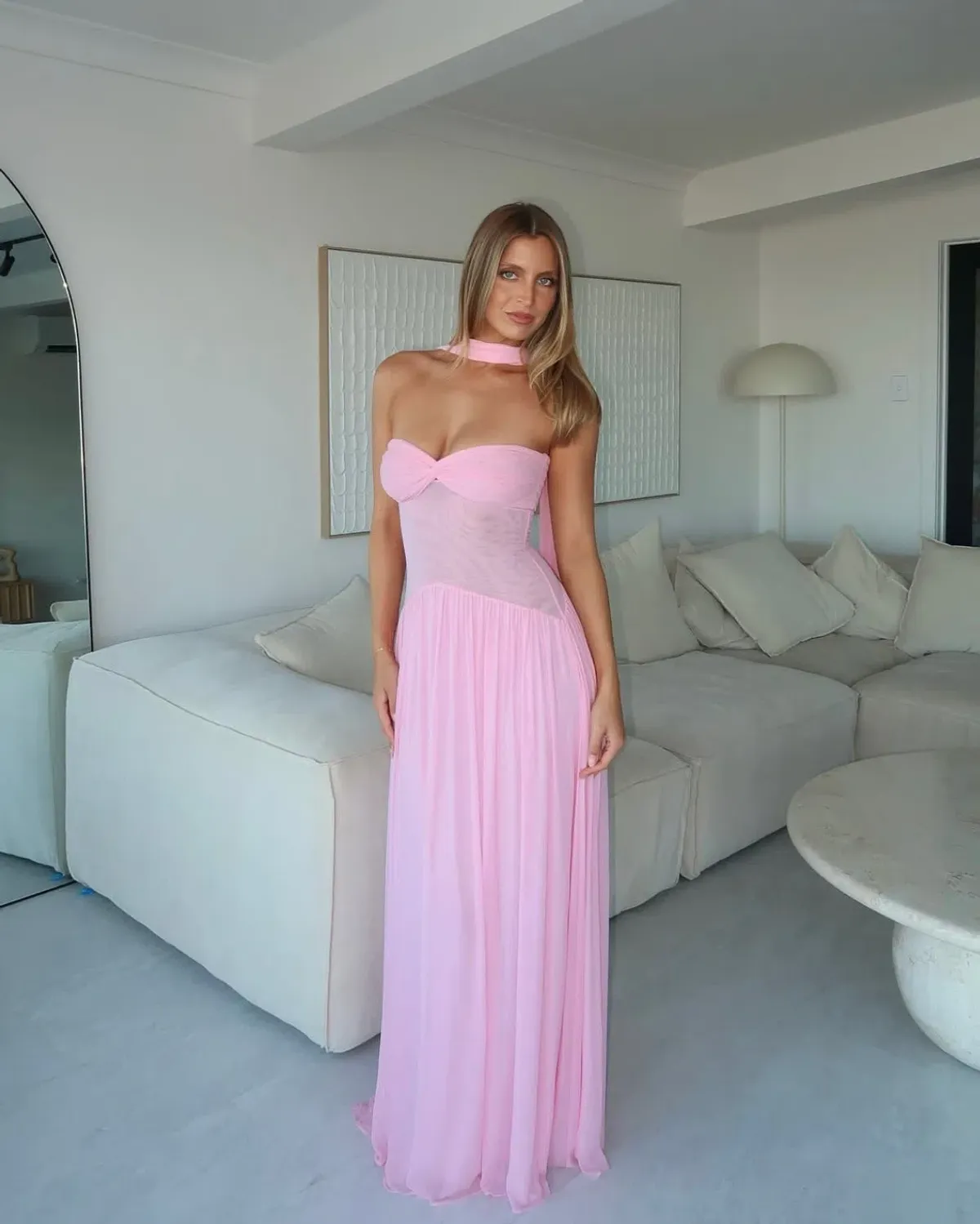Raphaella Santana Ophelia Maxi Dress Pink Size AU8 for rent on The Volte - main image