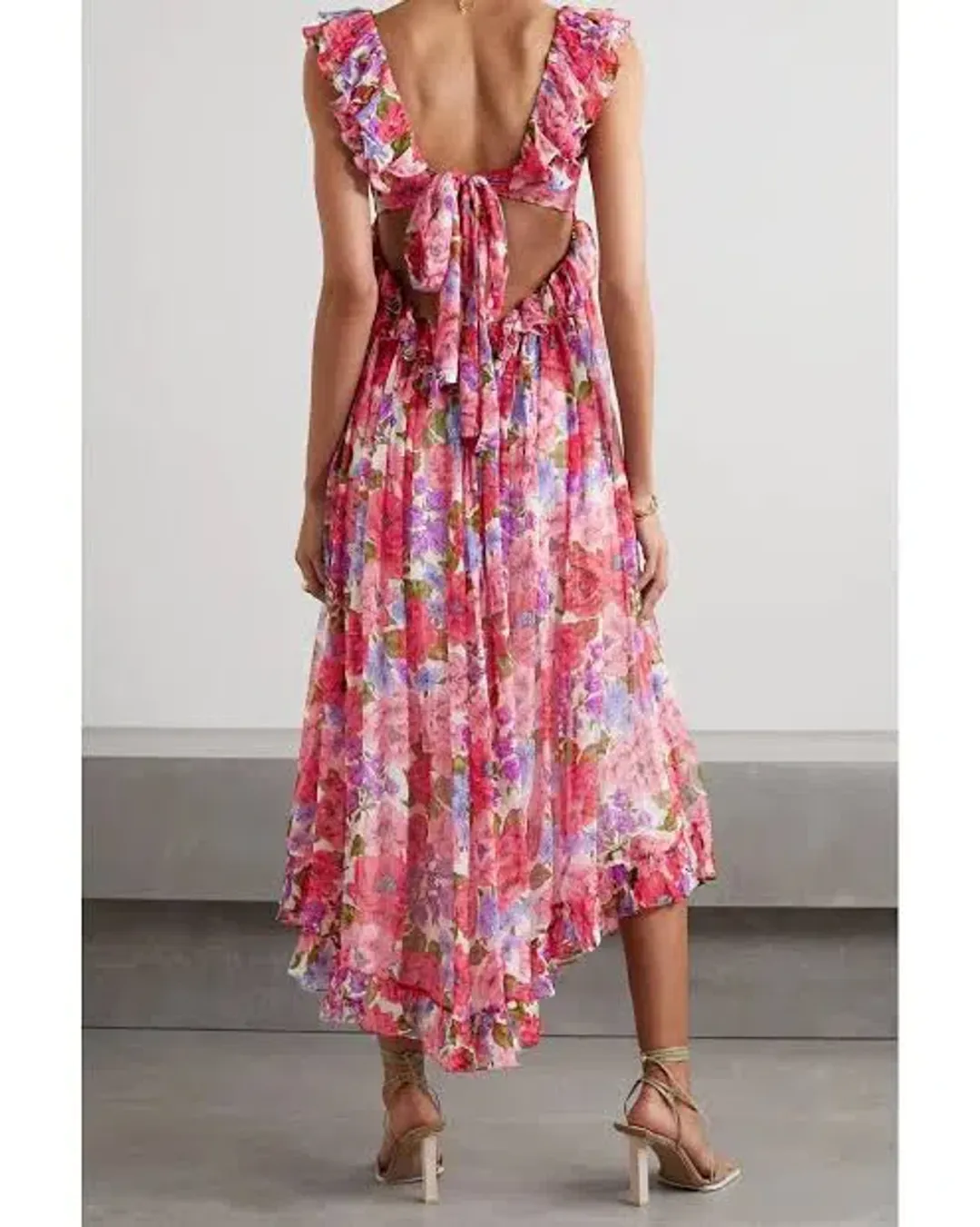 Zimmerman Poppy Frill Edge Midi Dress Size 1 for rent on The Volte - main image
