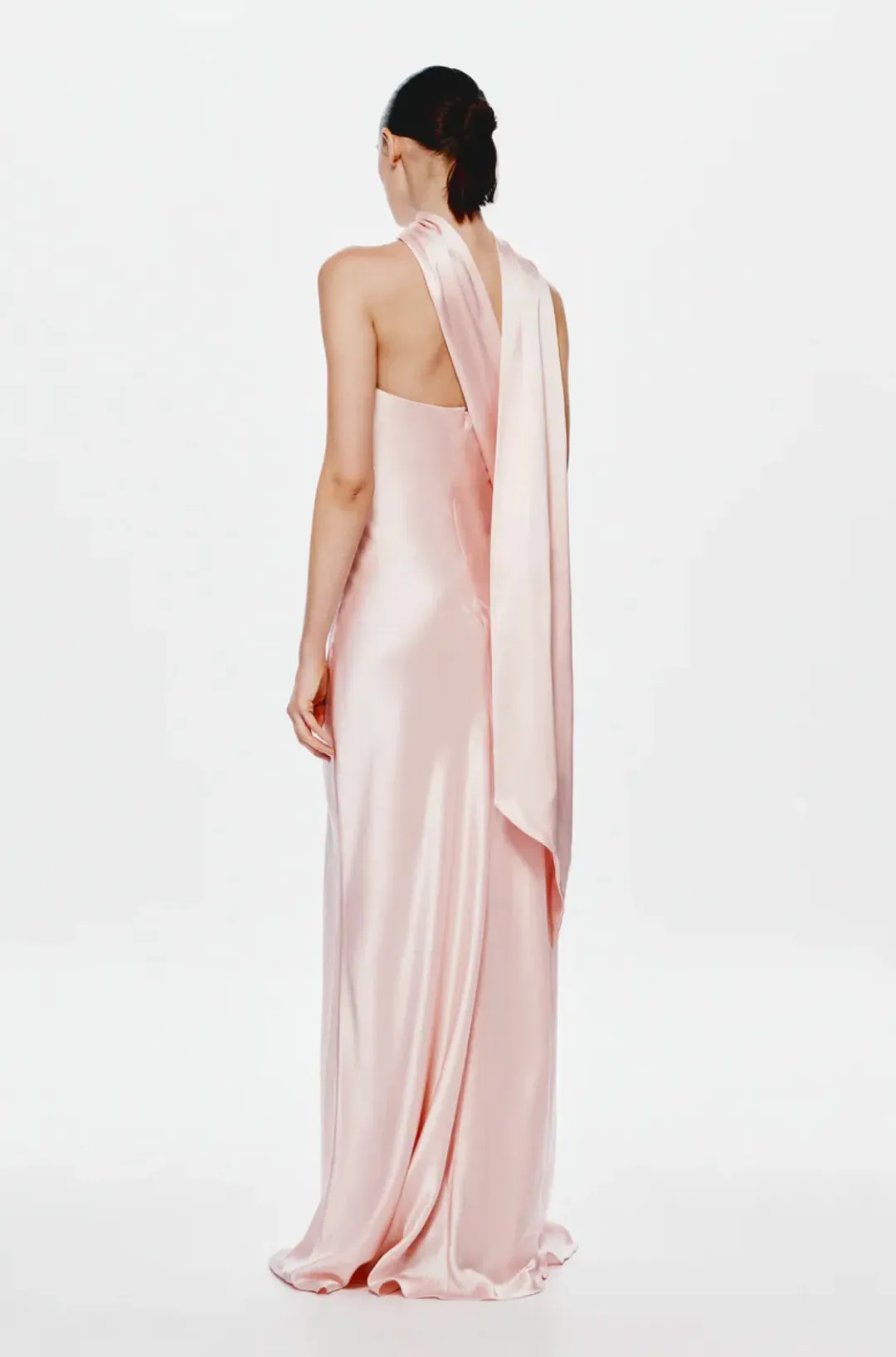 Misha Lilia Satin Maxi Dress in Rosewater Size 8/S for rent on The Volte - main image