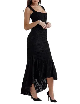 House of CB Cesca Corset Ruched Maxi Dress Black Size XS / AU 6 for rent on The Volte - image 3
