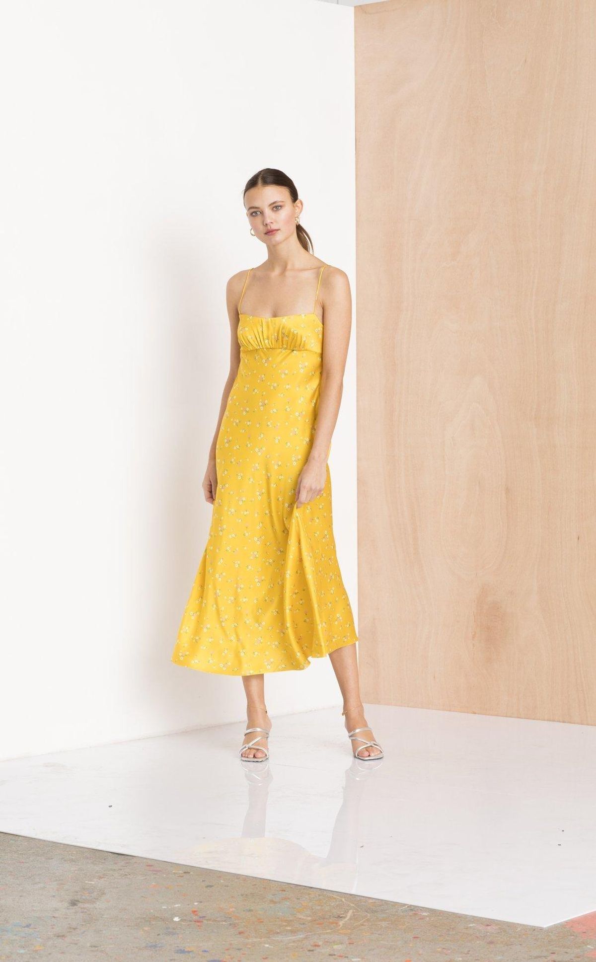 Bec & Bridge Only In Paris Slip Dress Yellow Size 10 for rent on The Volte - main image