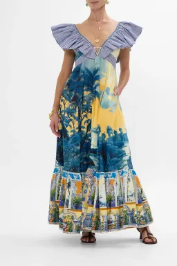 Camilla frill neck dress with hardware Song of Saint Anthony XS/S maxi for rent on The Volte - image 1