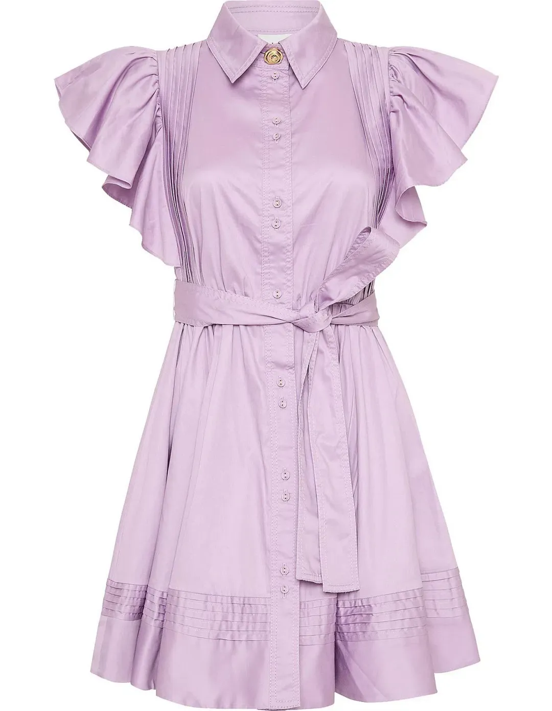 Aje Kindred Frill Mini Dress Lilac Size 12 for rent on The Volte - main image