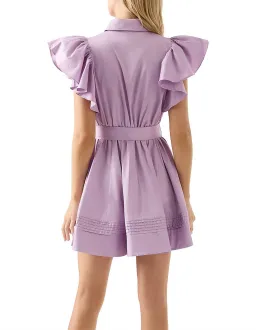 Aje Kindred Frill Mini Dress Lilac Size 12 for rent on The Volte - image 3