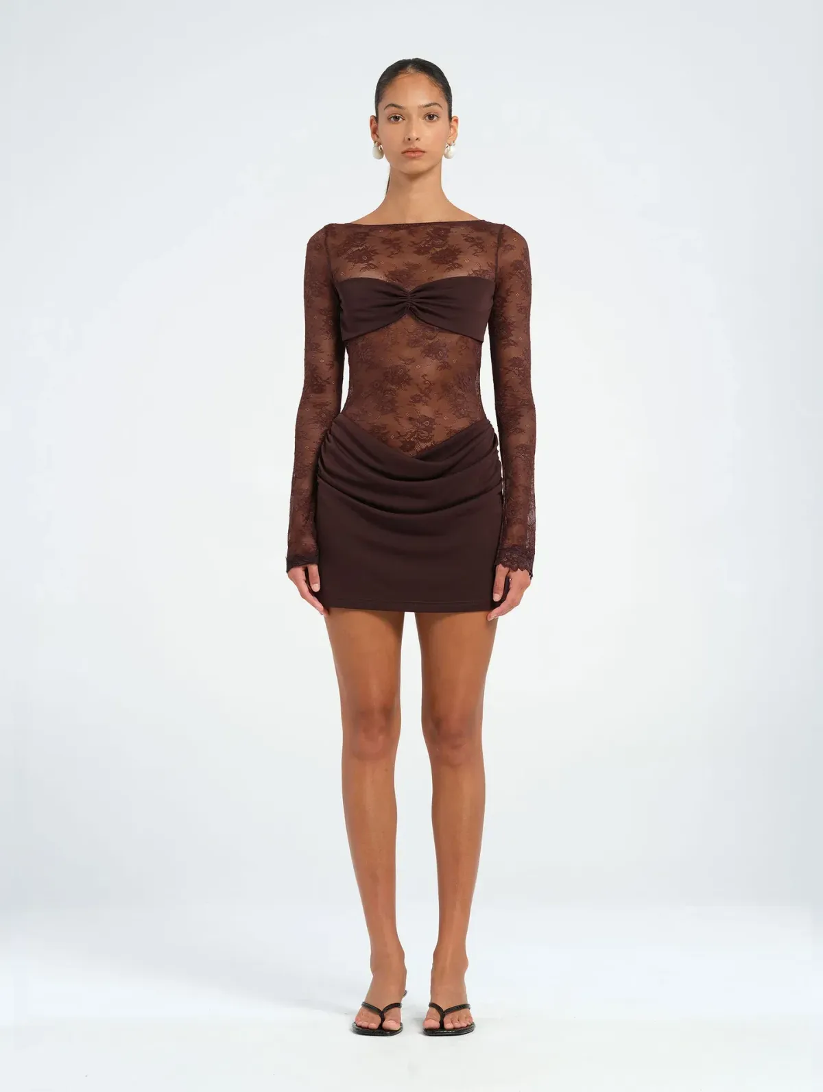 Benni Oscar Brown Mini Dress Size AU 8 for rent on The Volte - main image