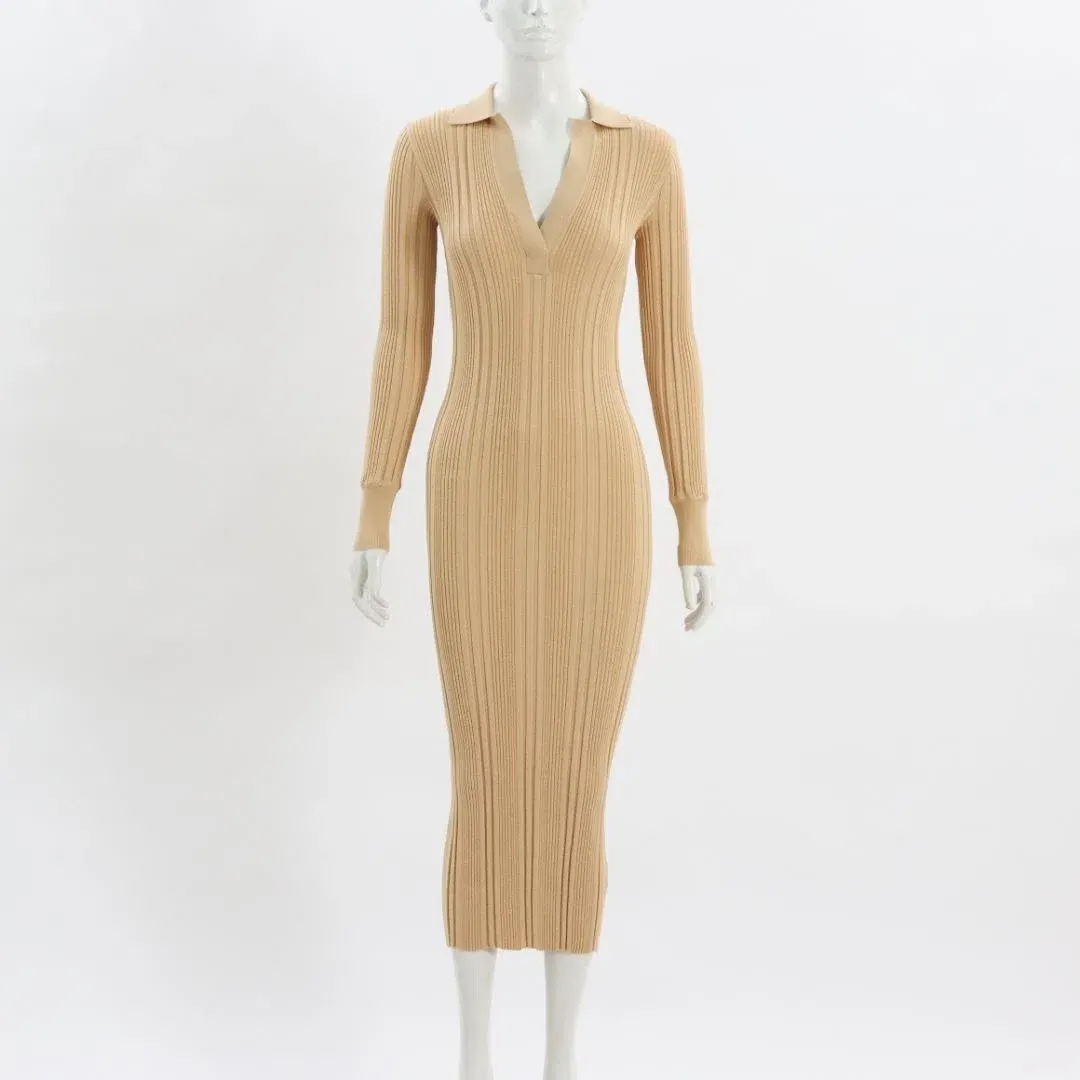 Manning Cartell Split Screen Knit Dress Nude Size AU 8 for rent on The Volte - main image