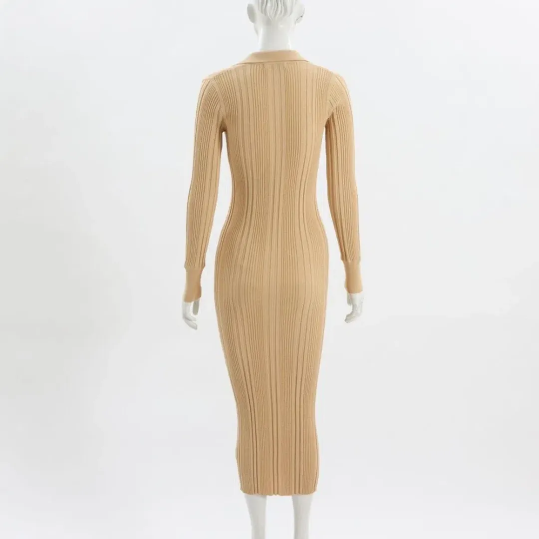 Manning Cartell Split Screen Knit Dress Nude Size AU 8 for rent on The Volte - main image