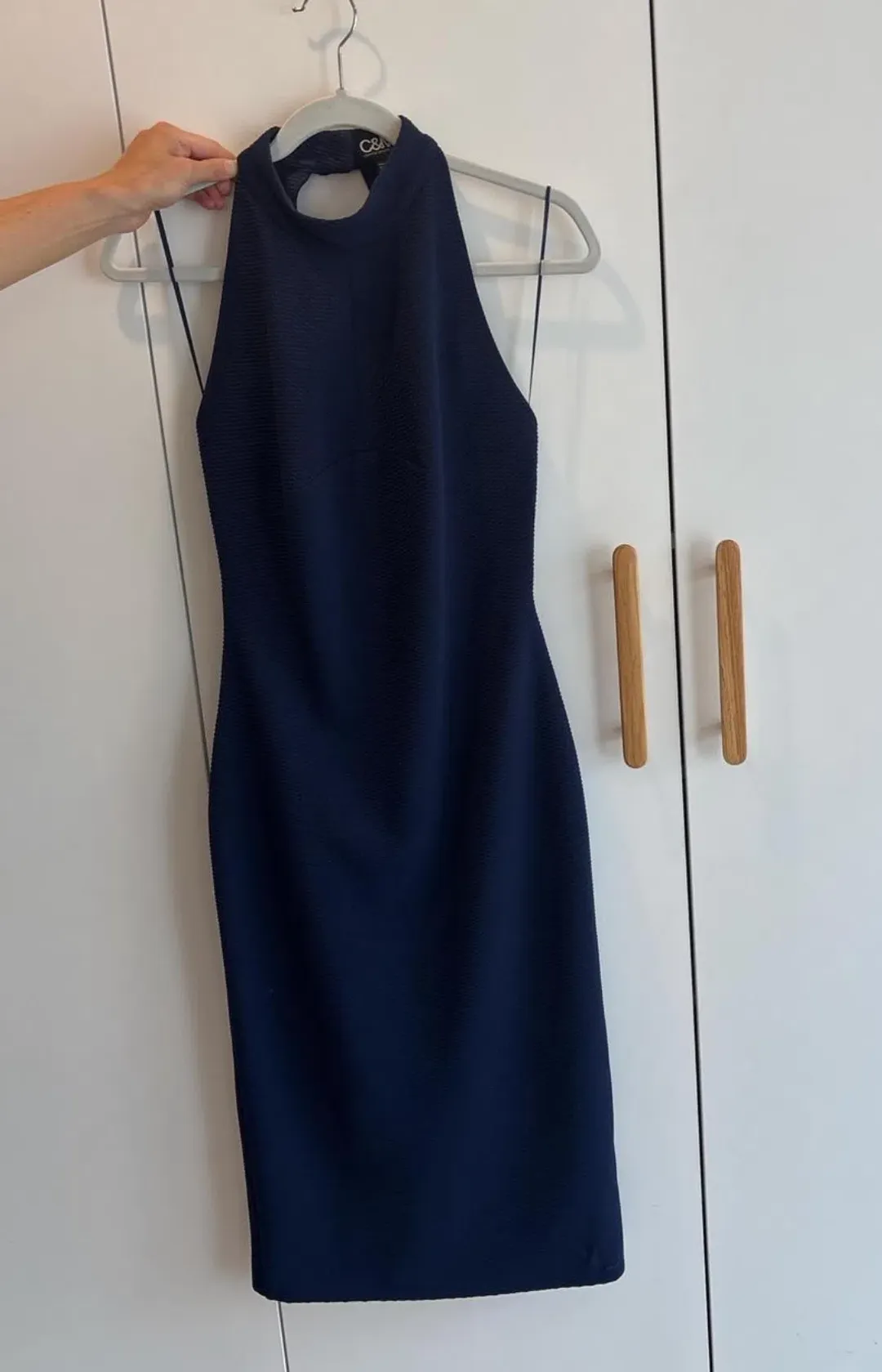 Camilla and Marc Backless Mini Dress Navy Size 10 for rent on The Volte - main image