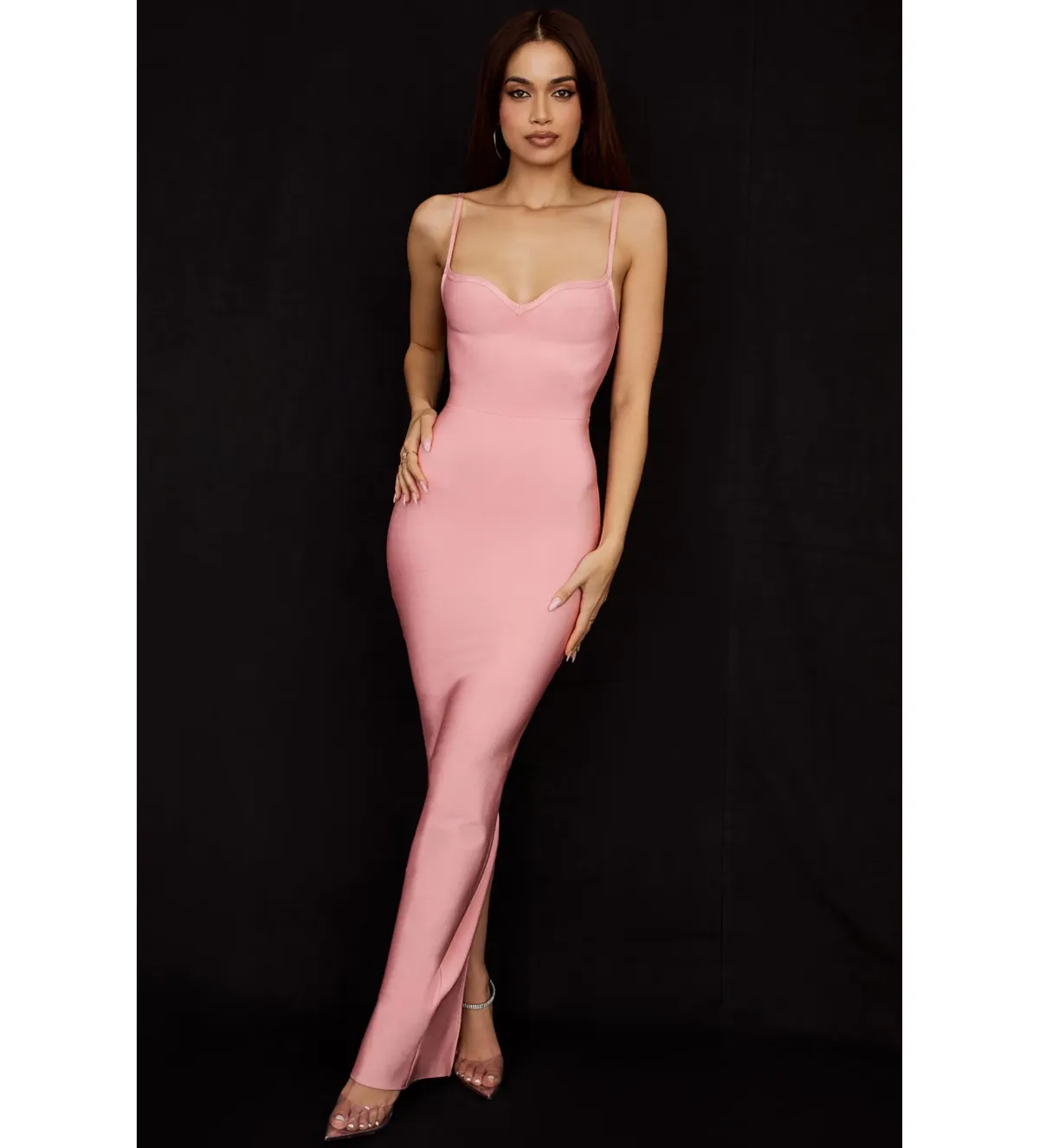 House of CB Fifi Bandage Maxi Gown Pink Size S / Size AU 8  for rent on The Volte - main image