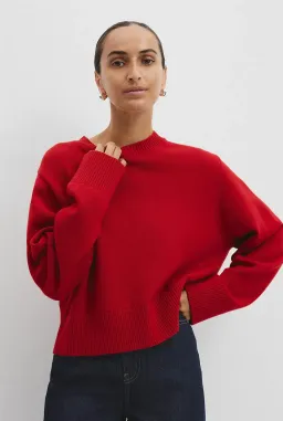 Country Road Organically Grown Cotton Blend Crop Crew Neck Knit Red Size AU  for rent on The Volte - image 1