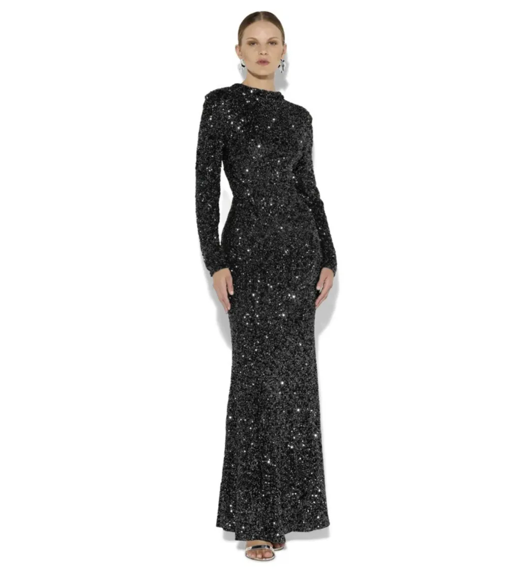 Montique Rapture Sequin Gown Black Size 14/L for rent on The Volte - main image
