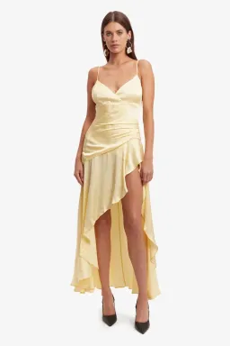 Bardot Sorella Midi Dress In Canary Yellow Size 6  for rent on The Volte - image 2