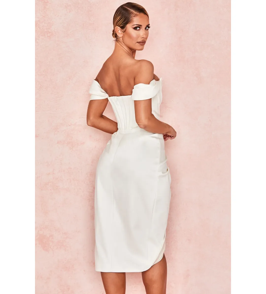 House Of CB Loretta Midi Dress Ivory Size 8/XS for rent on The Volte - main image