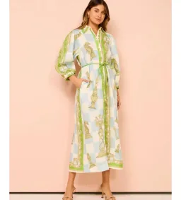 Alemais Checkmate Midi Dress Multi Print Size 8  for rent on The Volte - image 1