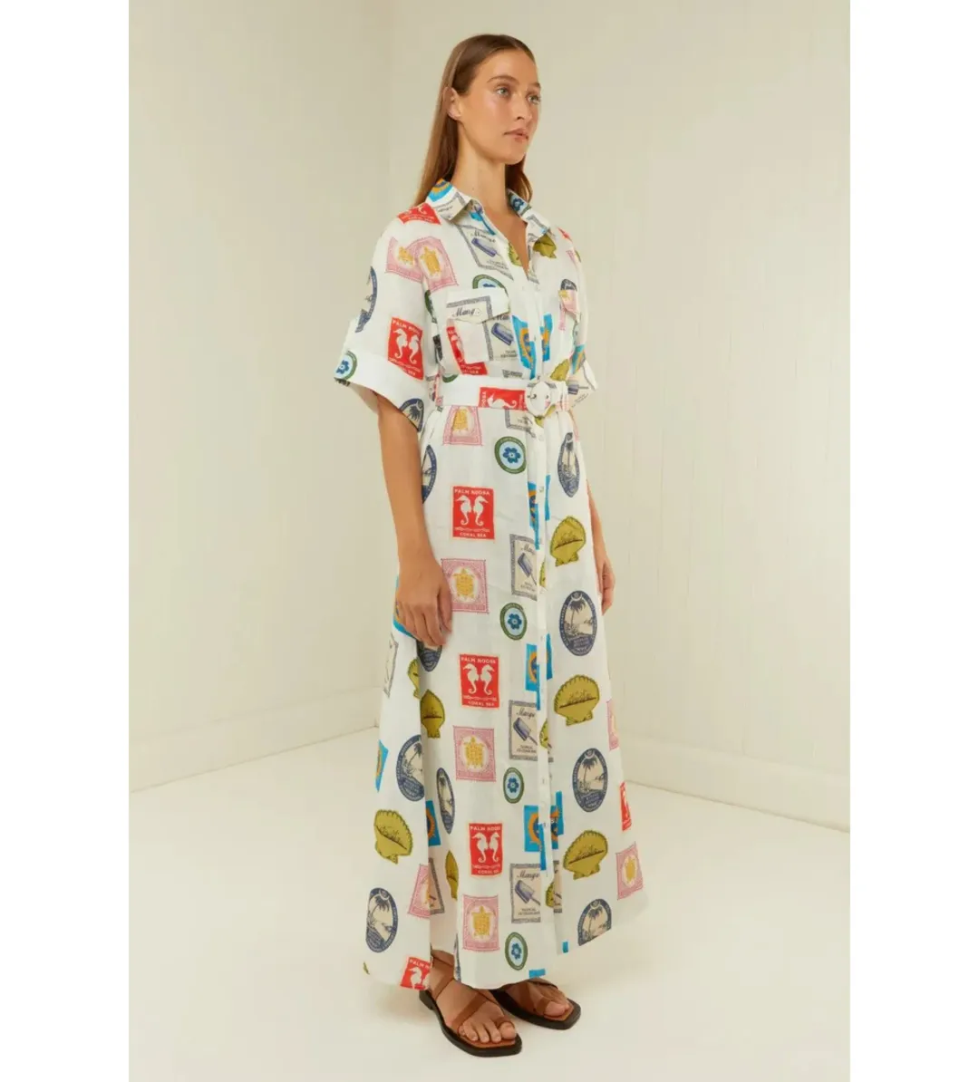 Palm Noosa Memento Maxi Dress Holiday Stamp Size AU 6 for rent on The Volte - main image