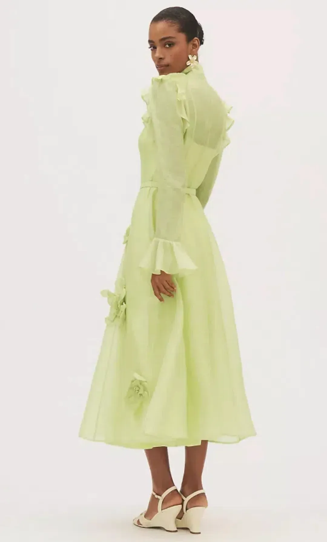 Leo Lin Katrina Butterfly Midi Chartreuse Size AU 12  for rent on The Volte - main image