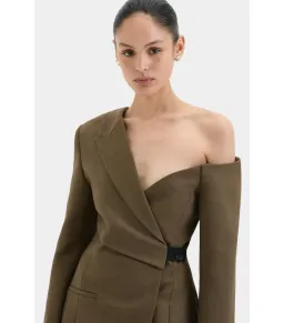 Sir the Label Santoria Mini Dress in Chocolate Marle Size AU 10  for rent on The Volte - image 2