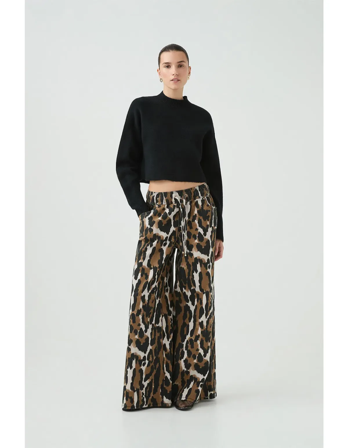 Aje Sienna Denim Jeans Animal Print for rent on The Volte - main image