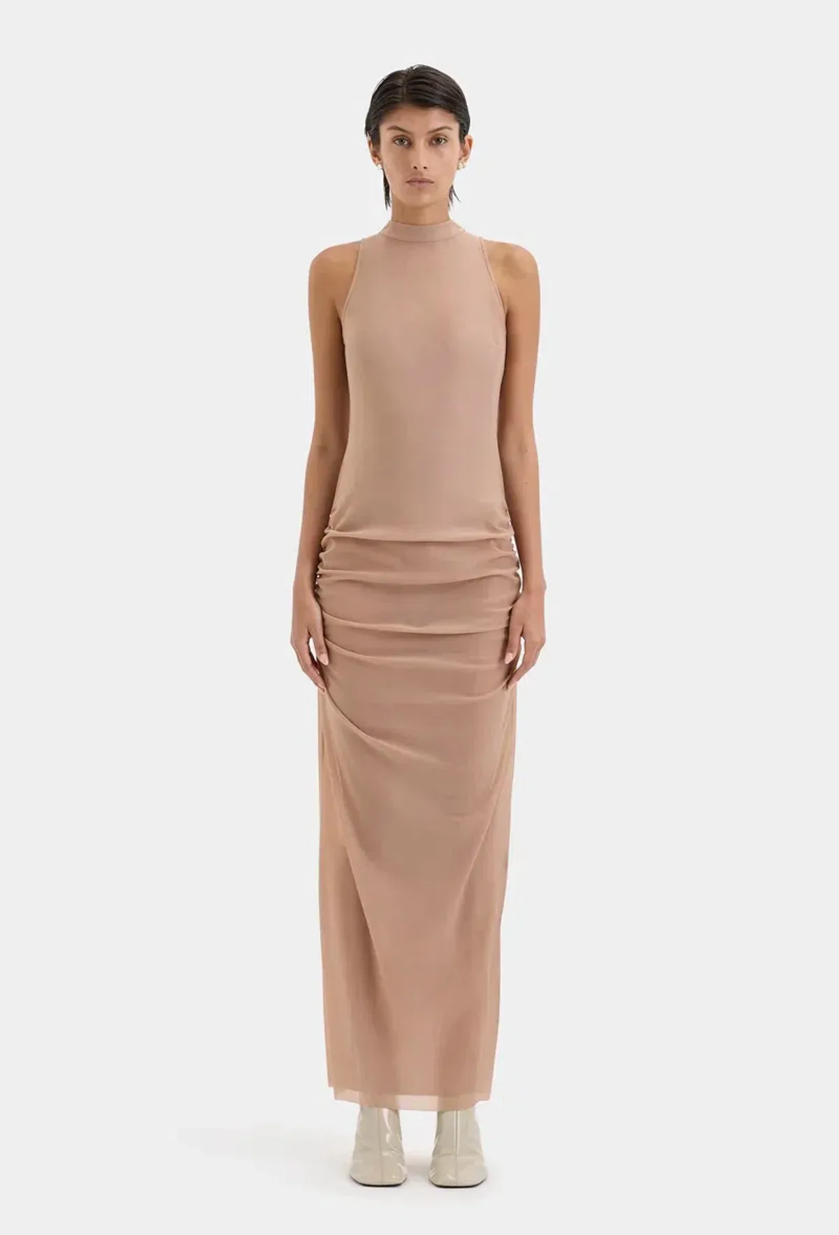 Sir the Label Ruby Open Back Gown Light Tan Size AU 8 for rent on The Volte - main image