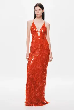 Misha Sapphire Sequin Maxi Dress in Red Size AU 12 for rent on The Volte - image 1