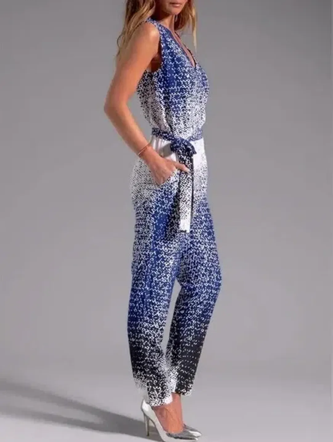 Diane Von Furstenberg Kawena Jumpsuit Multi Print Size 4 for rent on The Volte - main image