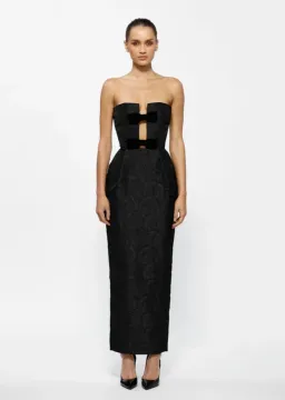 Effie Kats Kiera Midi Dress Black Size 8  for rent on The Volte - image 1