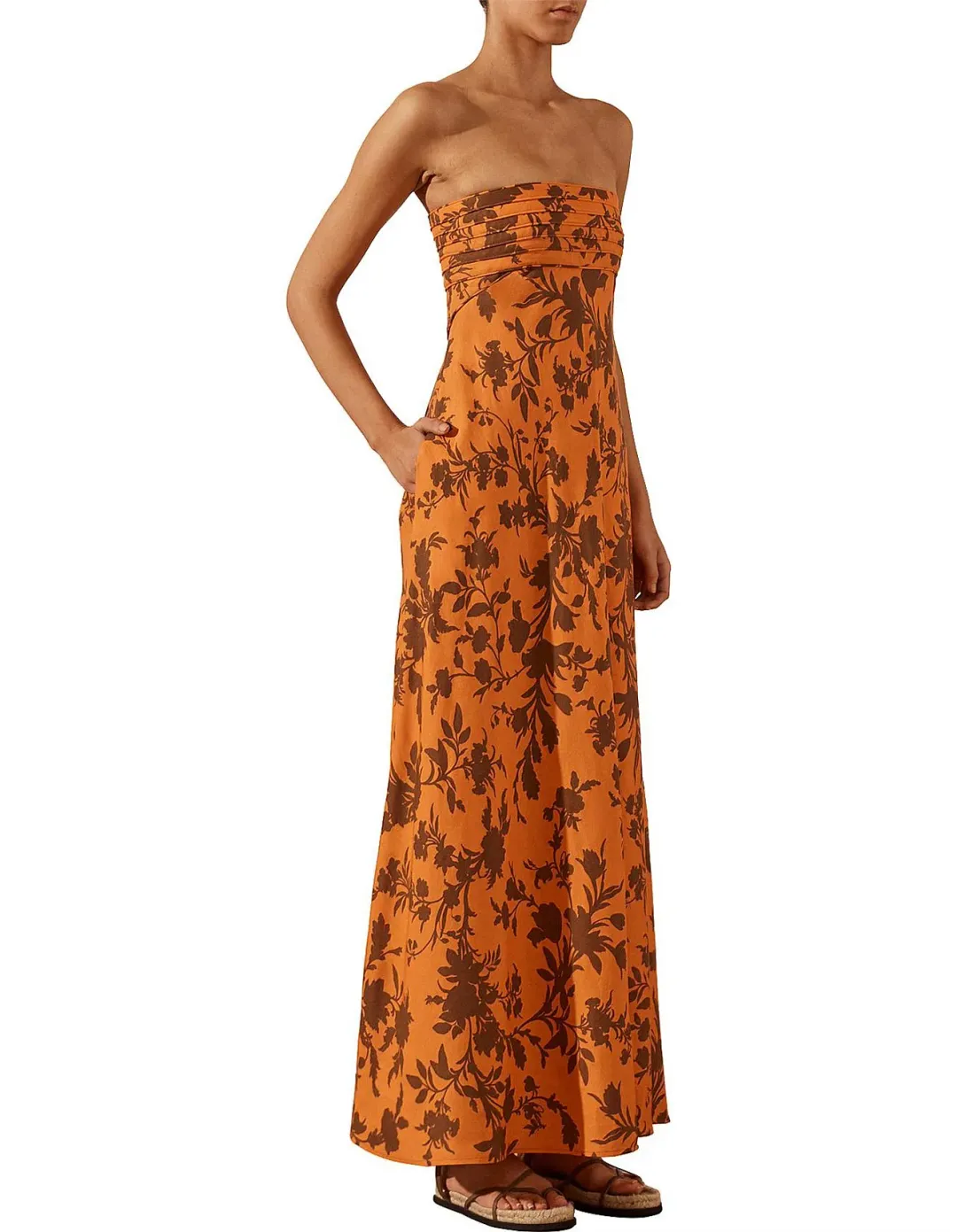 Shona Joy Uli Maxi Dress Orange Size 8 for rent on The Volte - main image