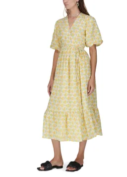 Faithfull the Brand Thulla Wrap Midi Dress in Dahlee Floral Print Size 8 for rent on The Volte - image 1