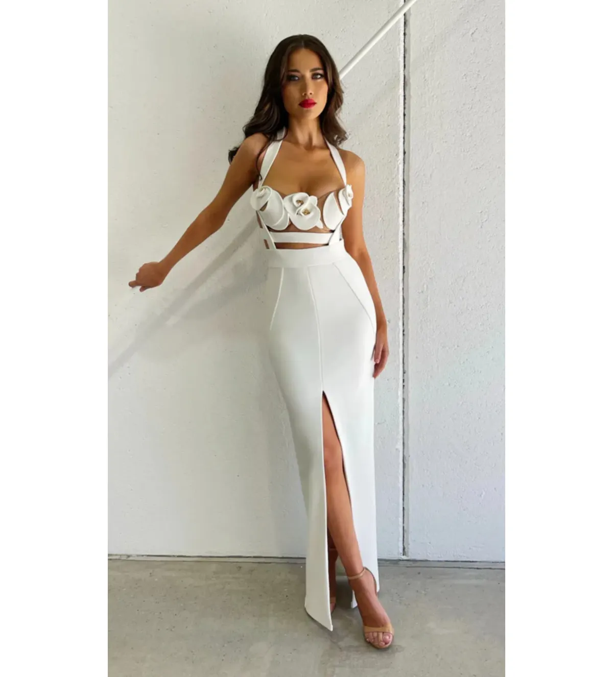 Galanni Amabella Gown White Size 6 for rent on The Volte - main image