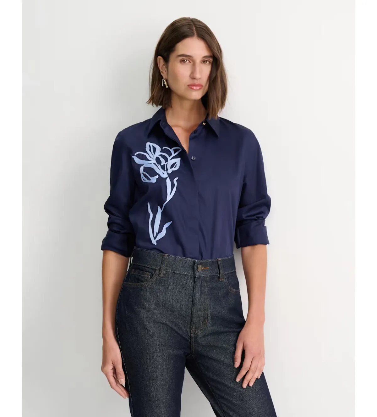 IRIS EMBROIDERED LONG SLEEVE SHIRT for rent on The Volte - main image