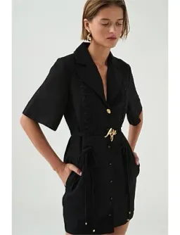 AJE Ana Mini Dress Black Size 8/S for rent on The Volte - image 14