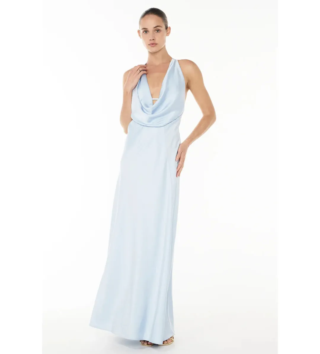 Manning Cartell Charmed Cowl Slip Maxi Dress Dove Blue Size AU 6 for rent on The Volte - main image
