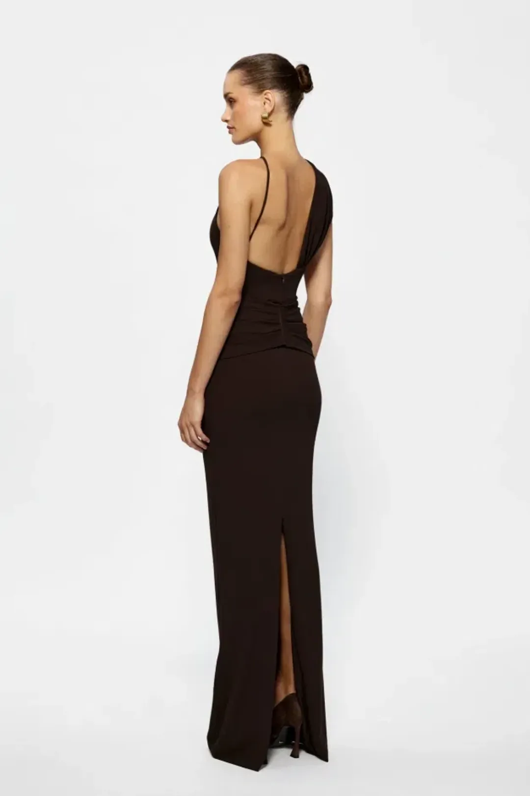 Effie Kats Greer Gown in Chocolate Size AU 10 for rent on The Volte - main image