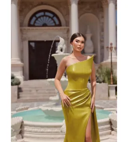 Vlora & Kaltrina Elysium Bexley Maxi Gown Olive Green Size 10 for rent on The Volte - image 2