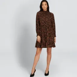 Seed Heritage Shirred Floral Mini Dress Black Size 12 for rent on The Volte - image 2