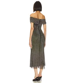 Self Portrait Diamante Midi Dress Black Size AU 8 for rent on The Volte - image 3