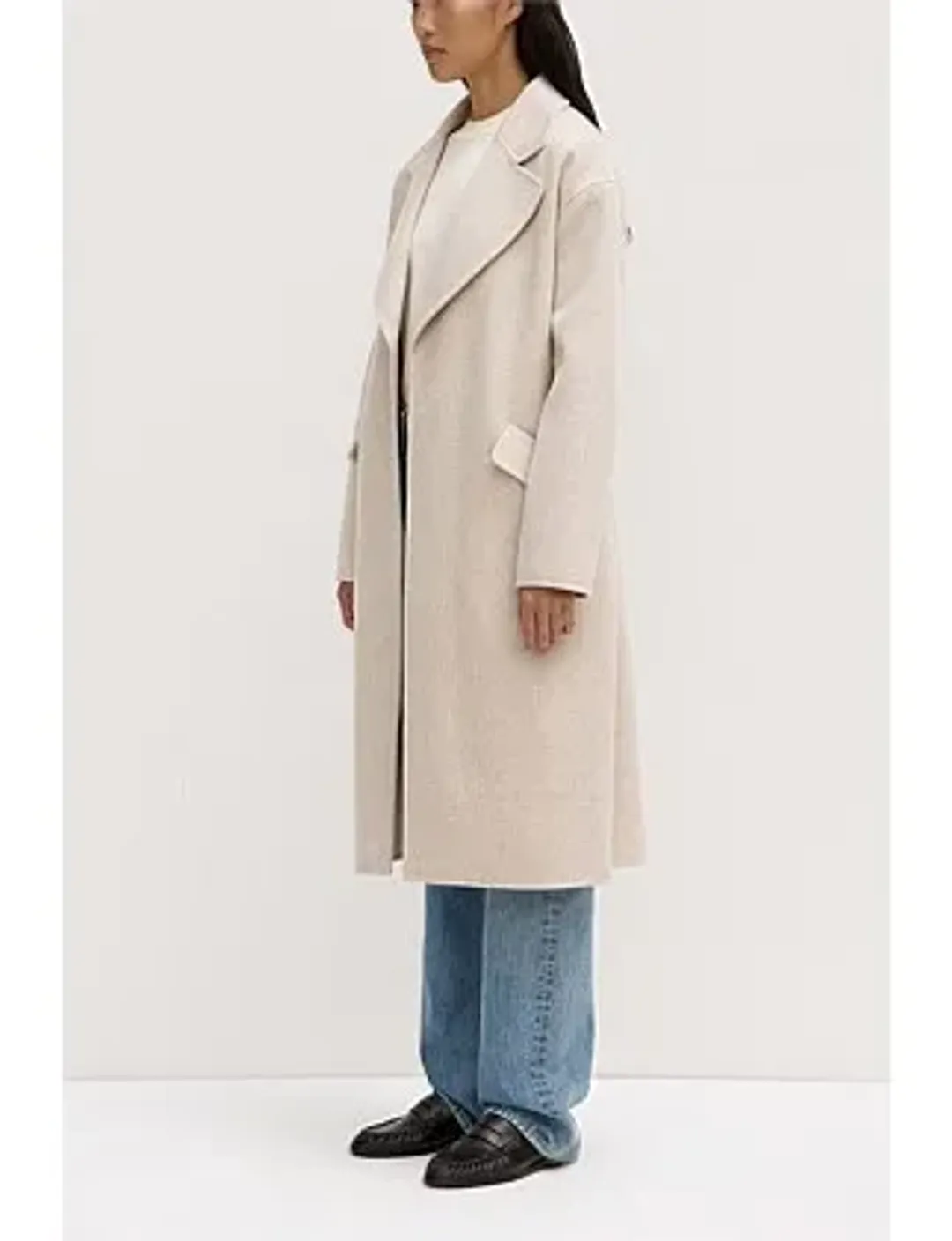 Assembly Label Sadie Single Breasted Wool Coat Oat Marle Size 10/M for rent on The Volte - main image