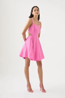 Aje Clara Tie Back Mini Dress Protea Pink Size 10  for rent on The Volte - image 2
