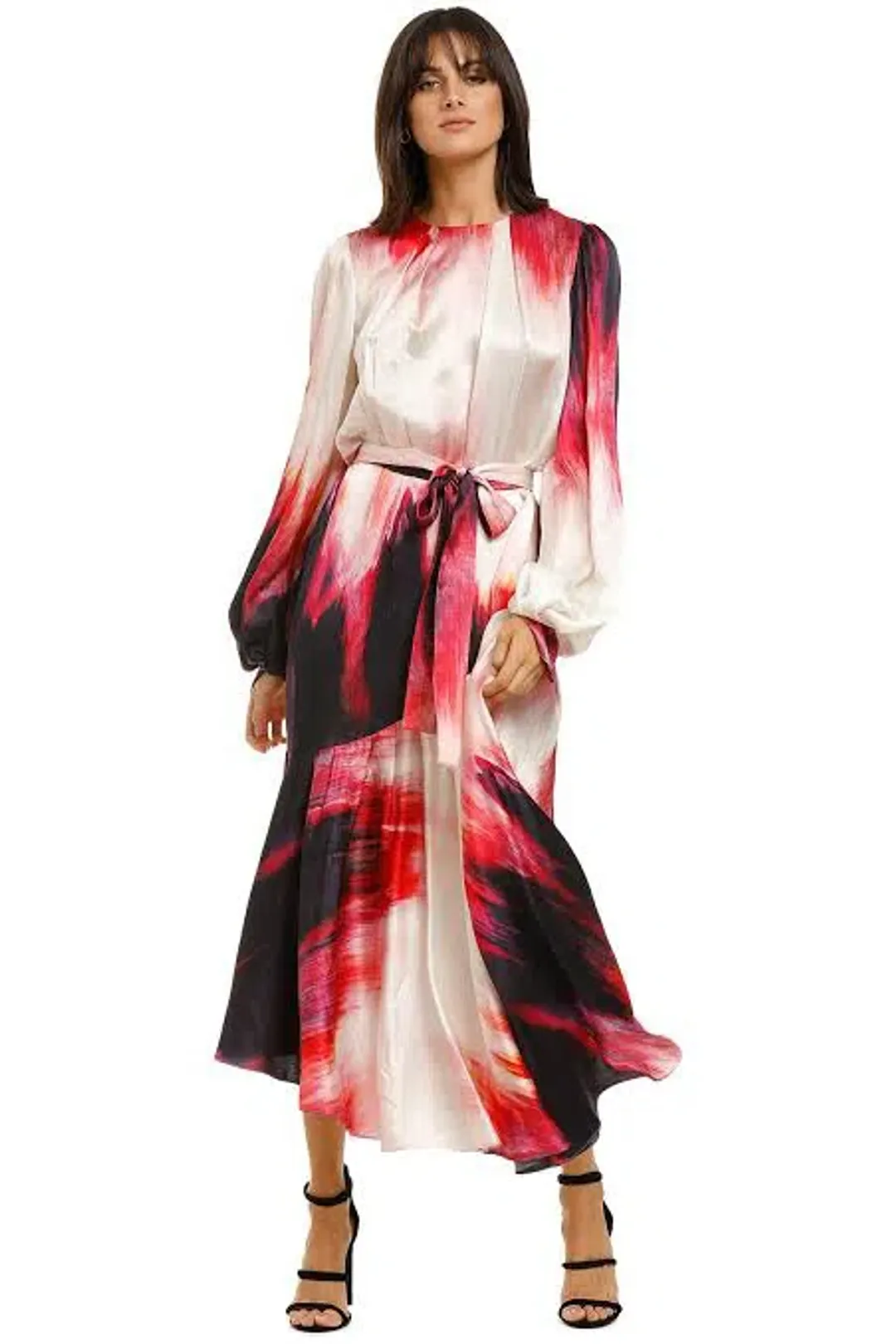 AJE Helena Silk Dye Maxi Dress In Miami Dye Size M/ AU 10  for rent on The Volte - main image