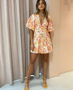 By Nicola Fiesta Stitch Waist Mini Dress Holiday Floret Size AU 14 for rent on The Volte - image 1