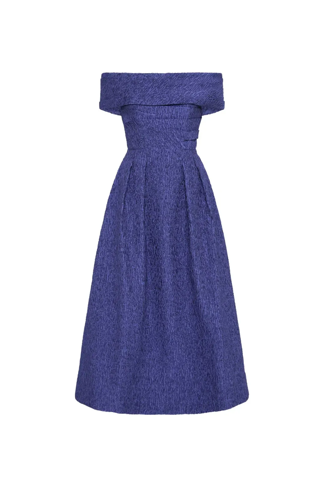 Rebecca Vallance Helene Off Shoulder Midi Dress Blue Size 10 for rent on The Volte - main image
