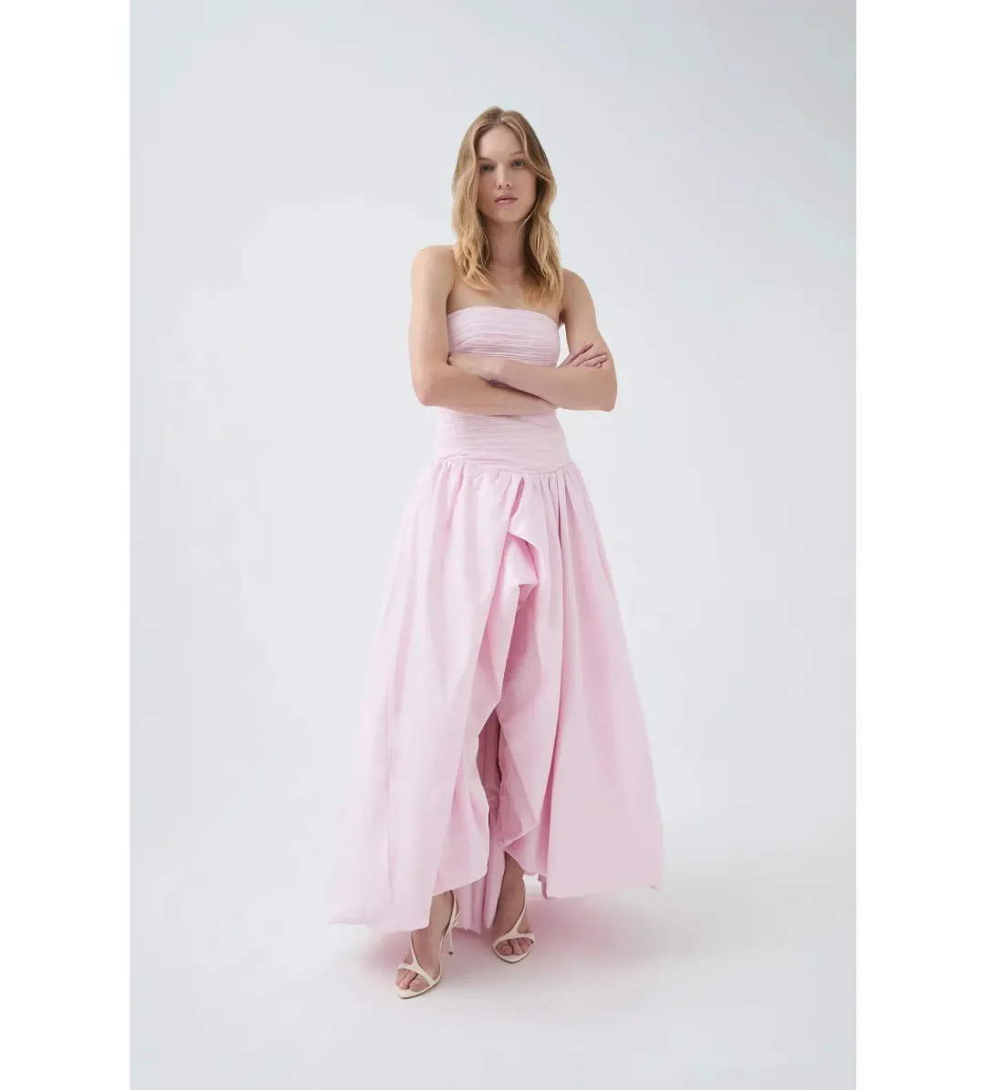 Aje Violette Bubble Hem Maxi Dress Pastel Pink Size AU 12 for rent on The Volte - main image