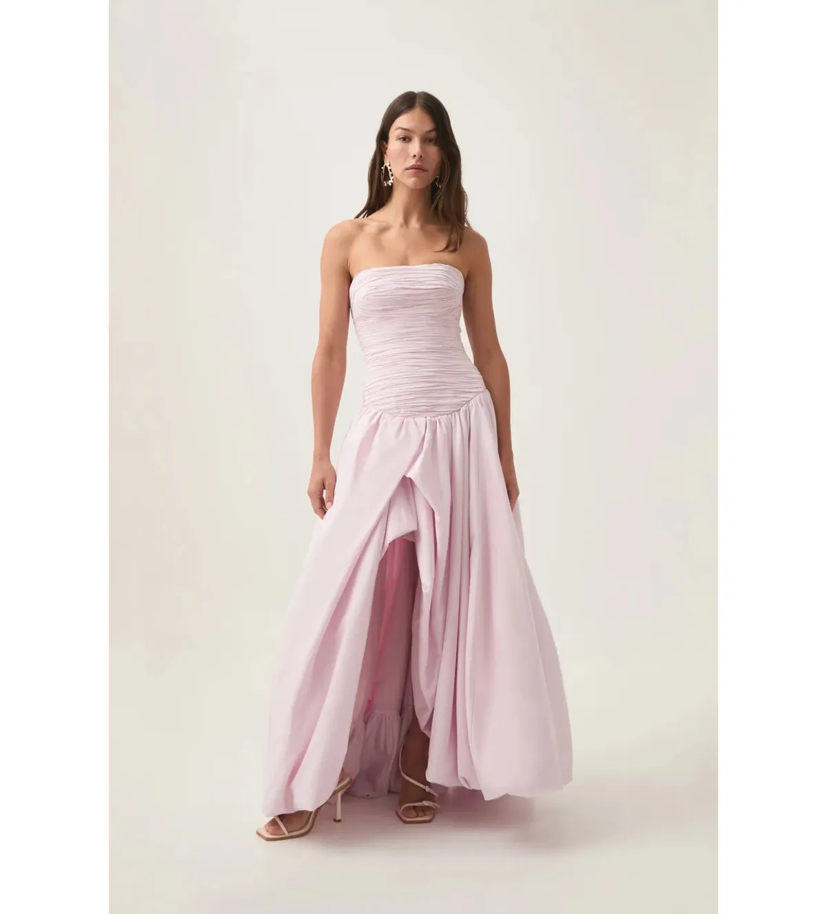 Aje Violette Bubble Hem Maxi Dress Pastel Pink Size AU 12 for rent on The Volte - main image