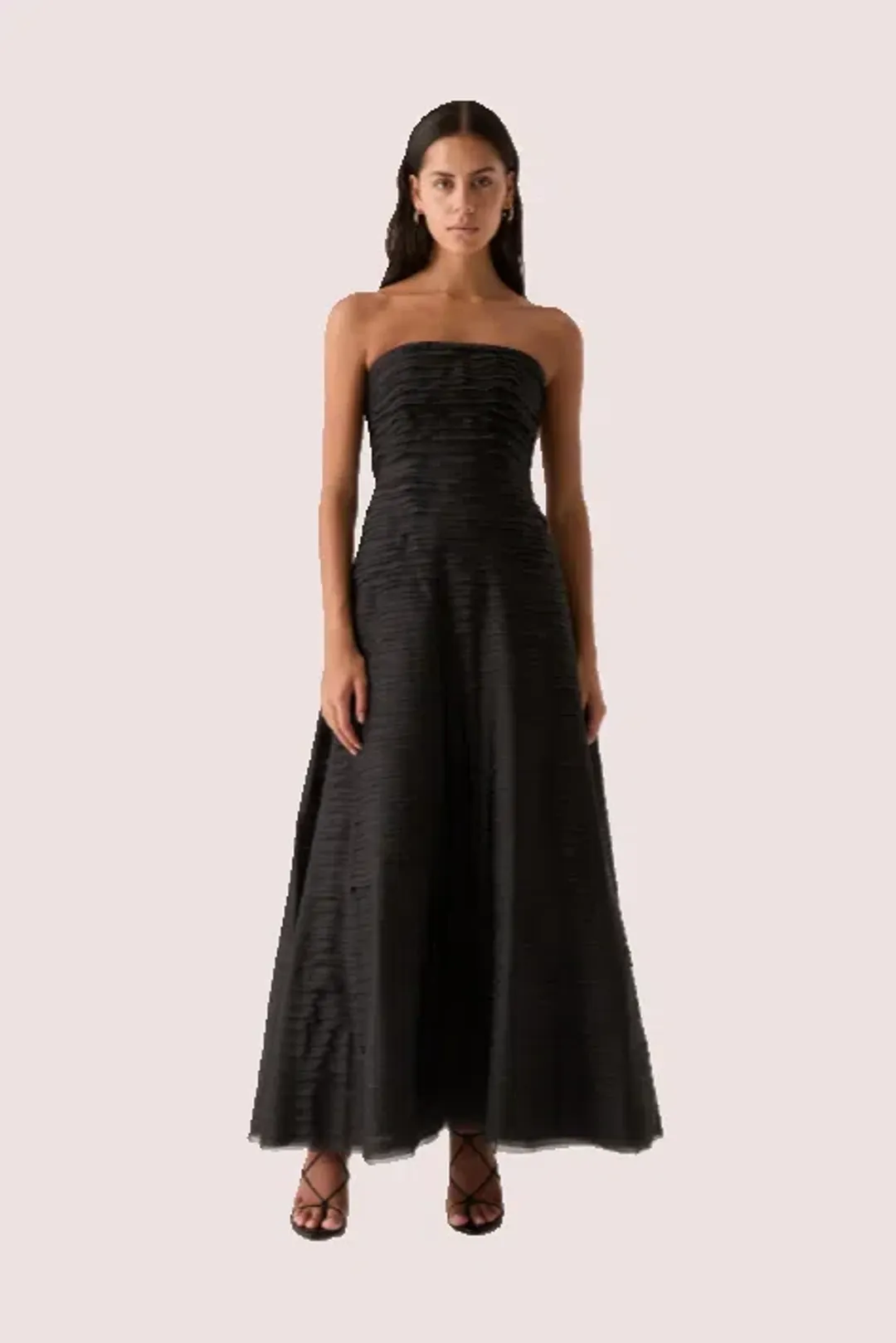 Aje Soundscape Maxi Dress Black Size 8 for rent on The Volte - main image