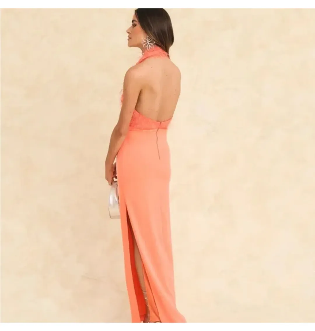 Lady Pipa Nara Maxi Dress Coral Size 6/XS for rent on The Volte - main image