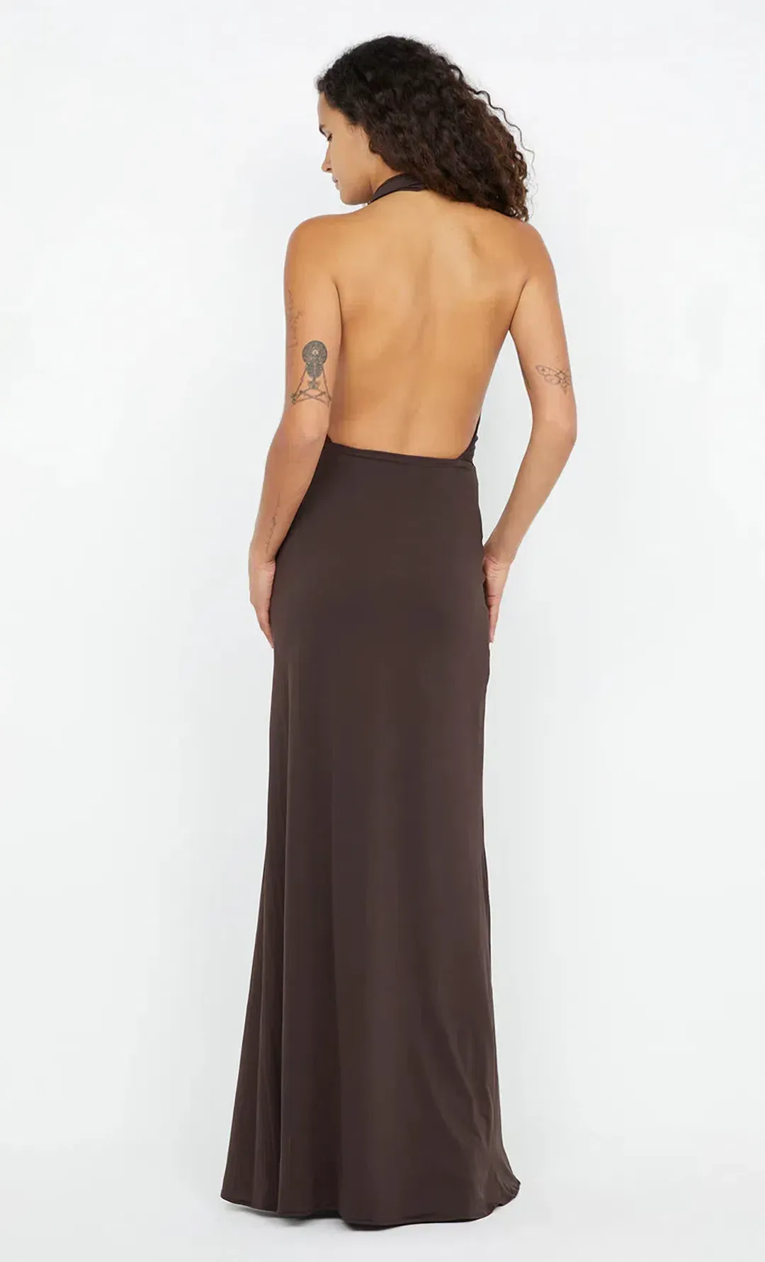 Bec & Bridge  Nessie Cowl Maxi Dress Dark Chocolate Size 6 for rent on The Volte - main image