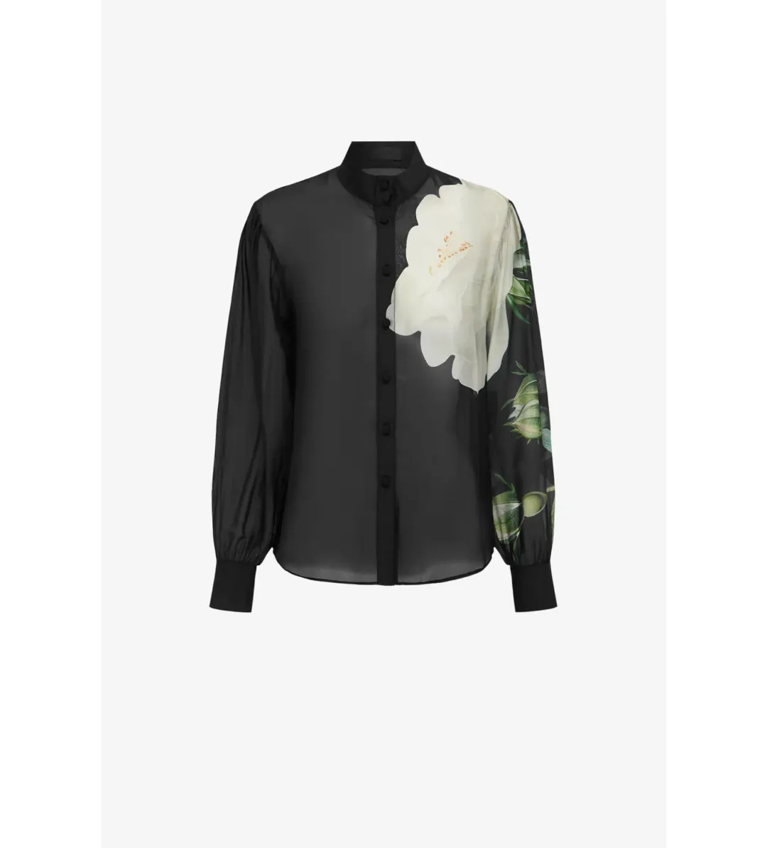 Leo Lin Alma Blouse in White Rose Print Size 14 for rent on The Volte - main image