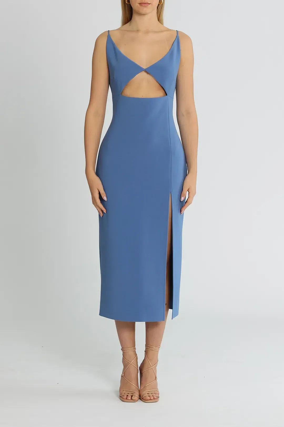 Bec and Bridge Josette Midi Cutout Dress Blue Size AU 14 for rent on The Volte - main image