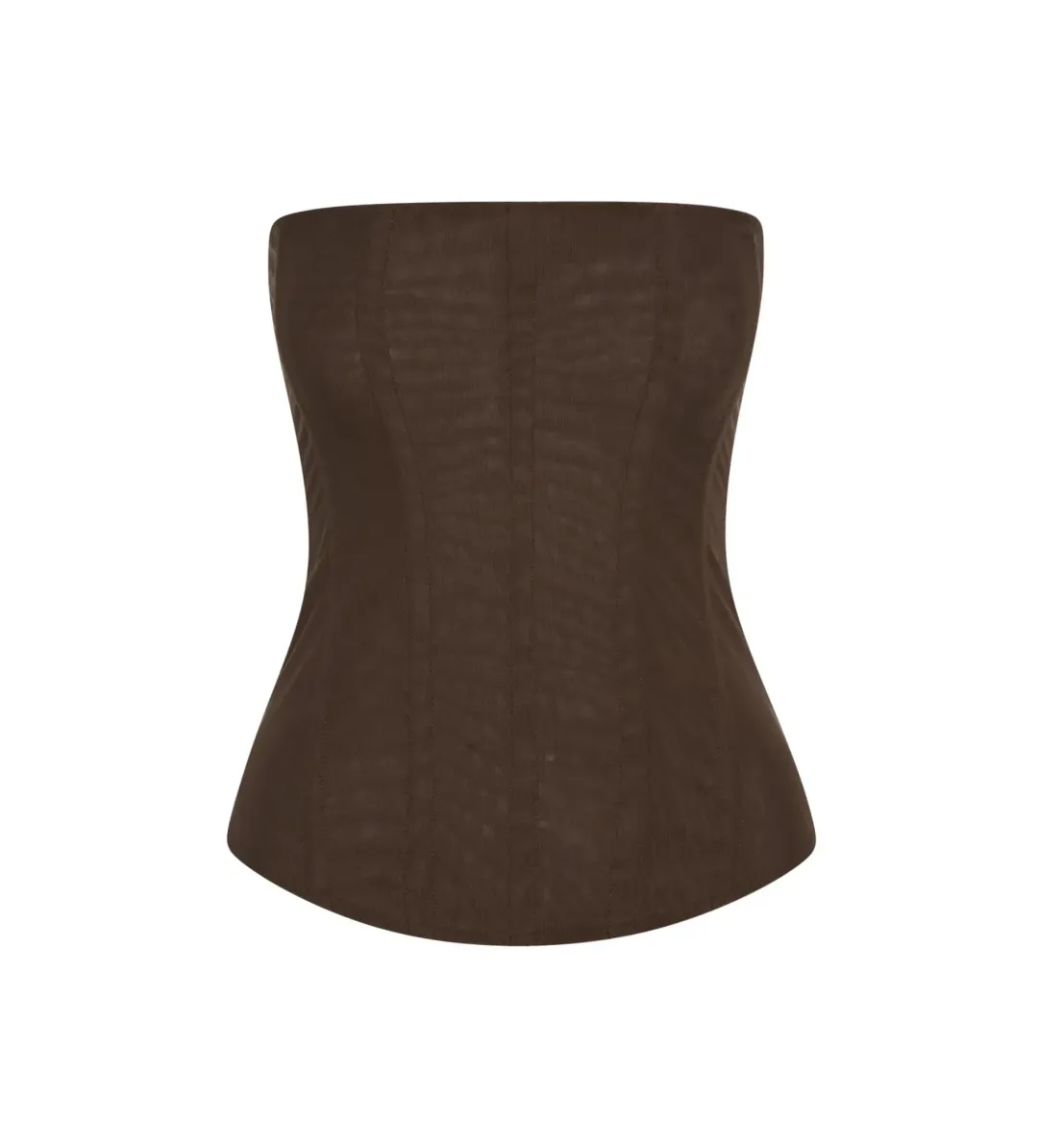 Leau Muse Mesh Corset Top in Brown Size L/AU12 for rent on The Volte - main image