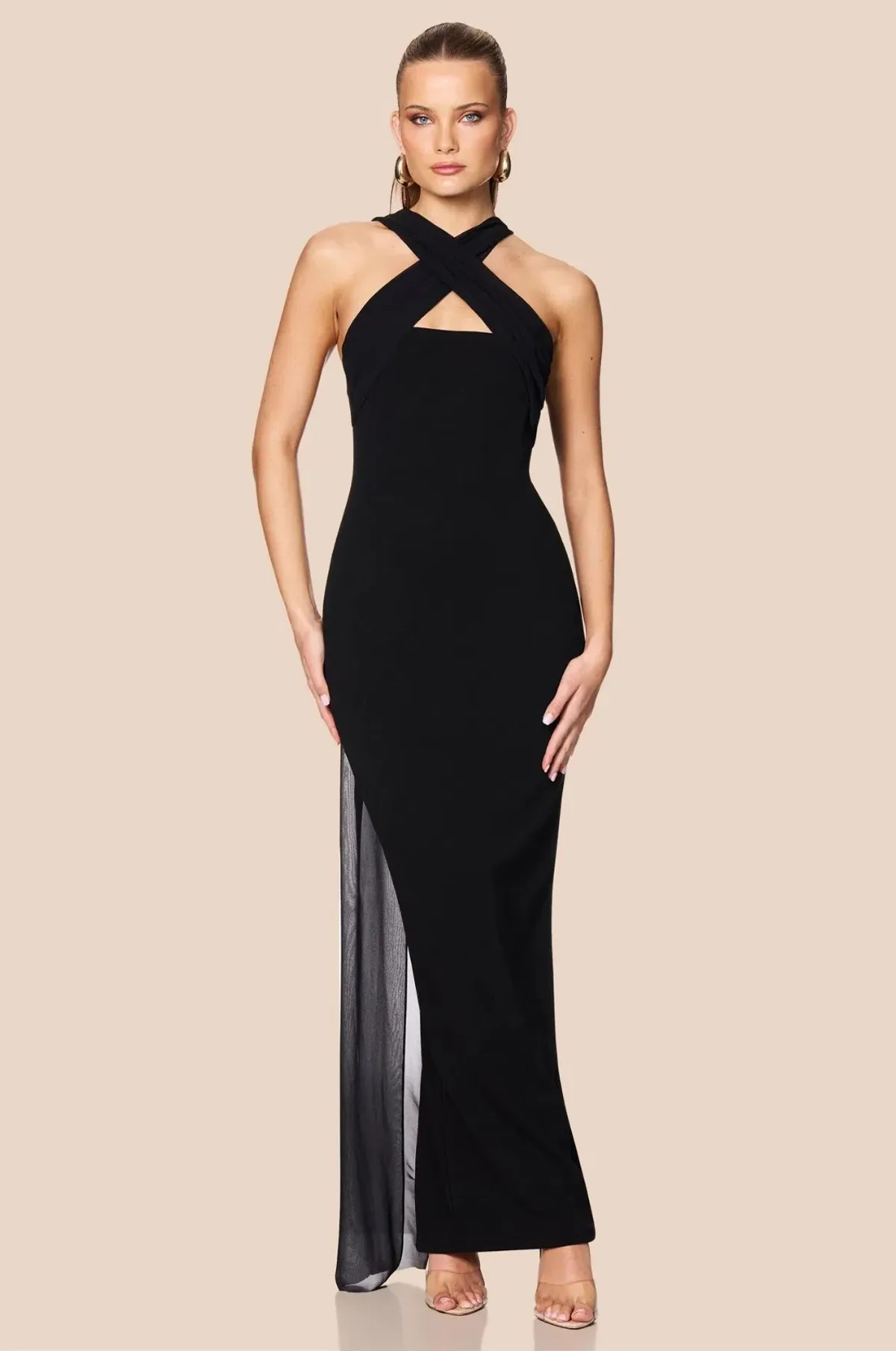 Love Nookie Zephyr Gown Maxi Black Size AU 8 for rent on The Volte - main image